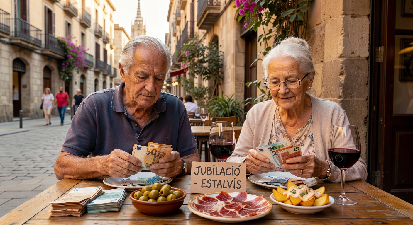 Pareja planificando jubilación en Barcelona