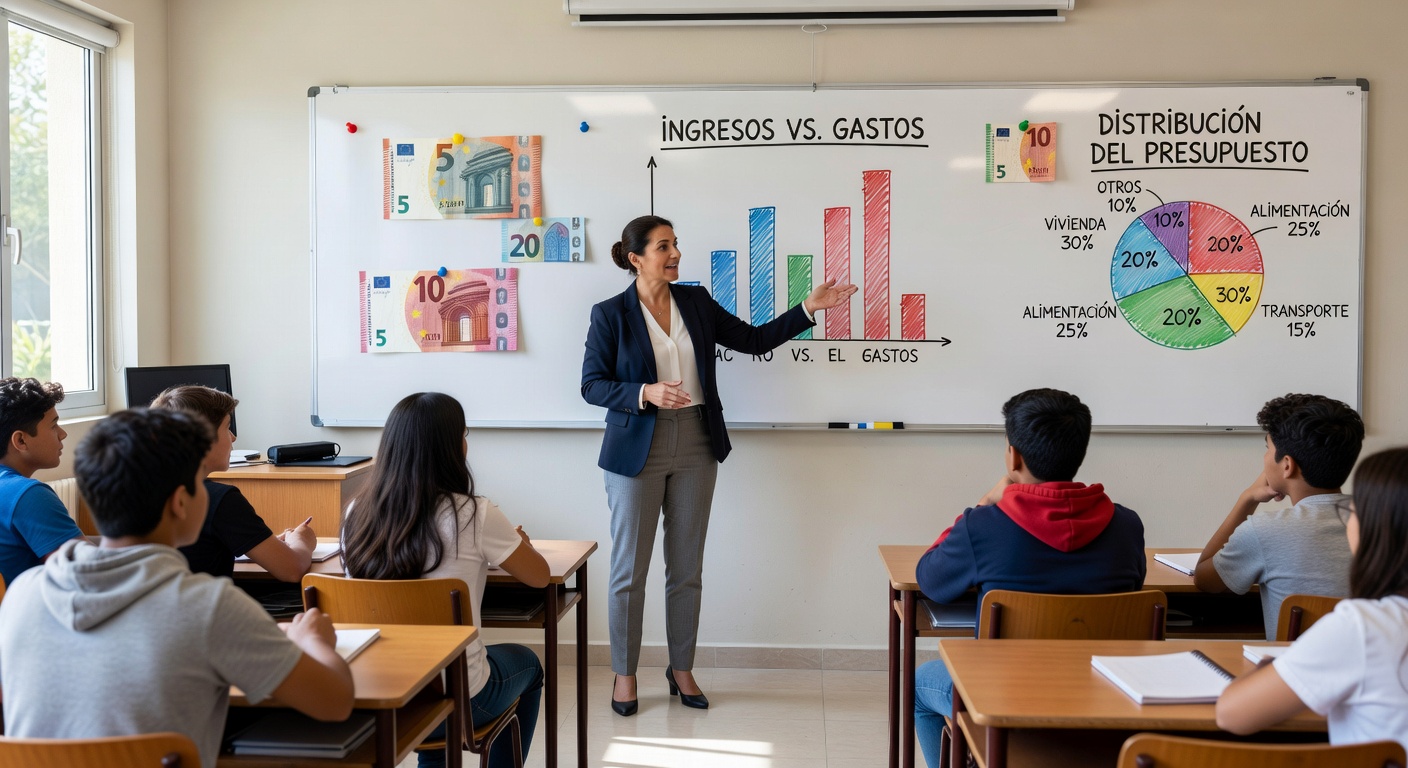 Clase de educación financiera en España