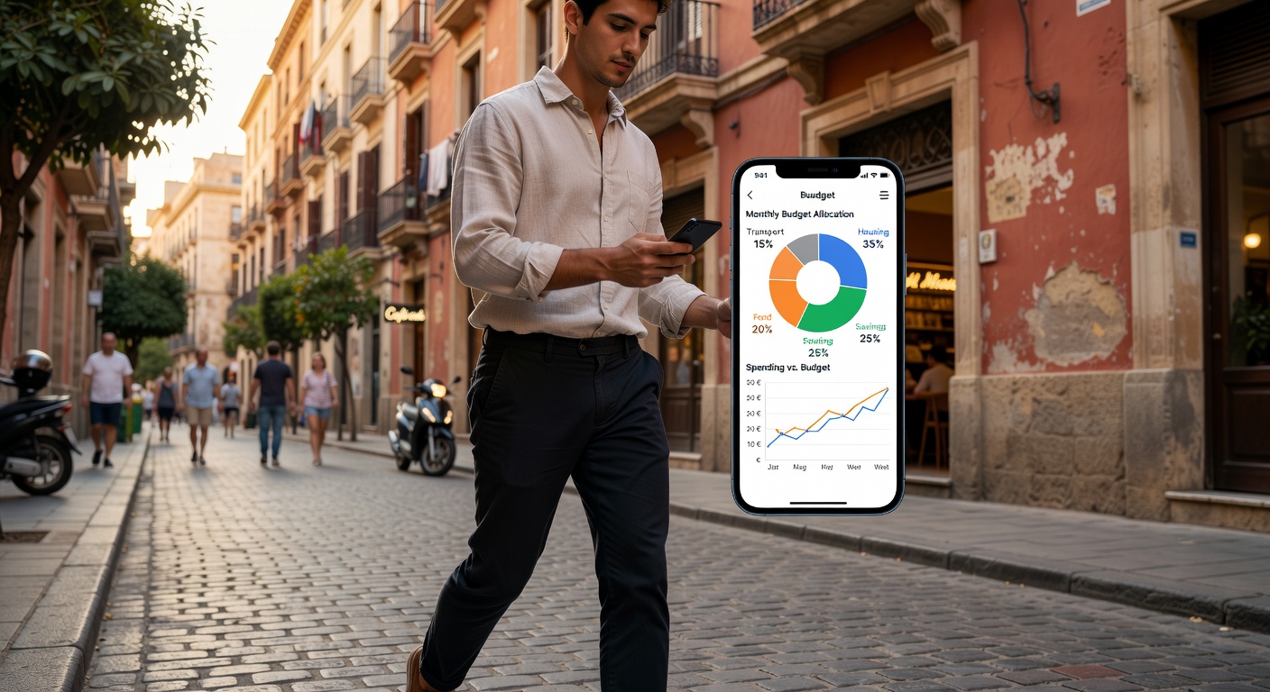 App de presupuesto en smartphone